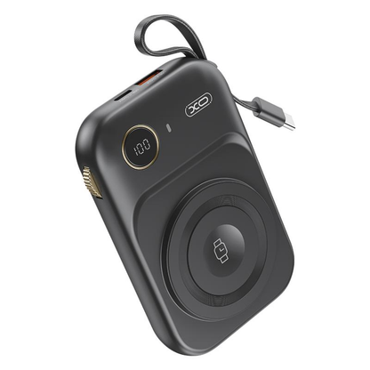 Baterie Externa Wireless XO Design PR270, 10000mAh, 22.5W, QC + PD + QI, 1 x QI - 1 x USB-A - 1 x USB-C, Neagra