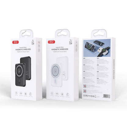 Baterie Externa Wireless XO Design PR264, 10000mAh, 20W, PD + FQI, 1 x USB-C, Alba