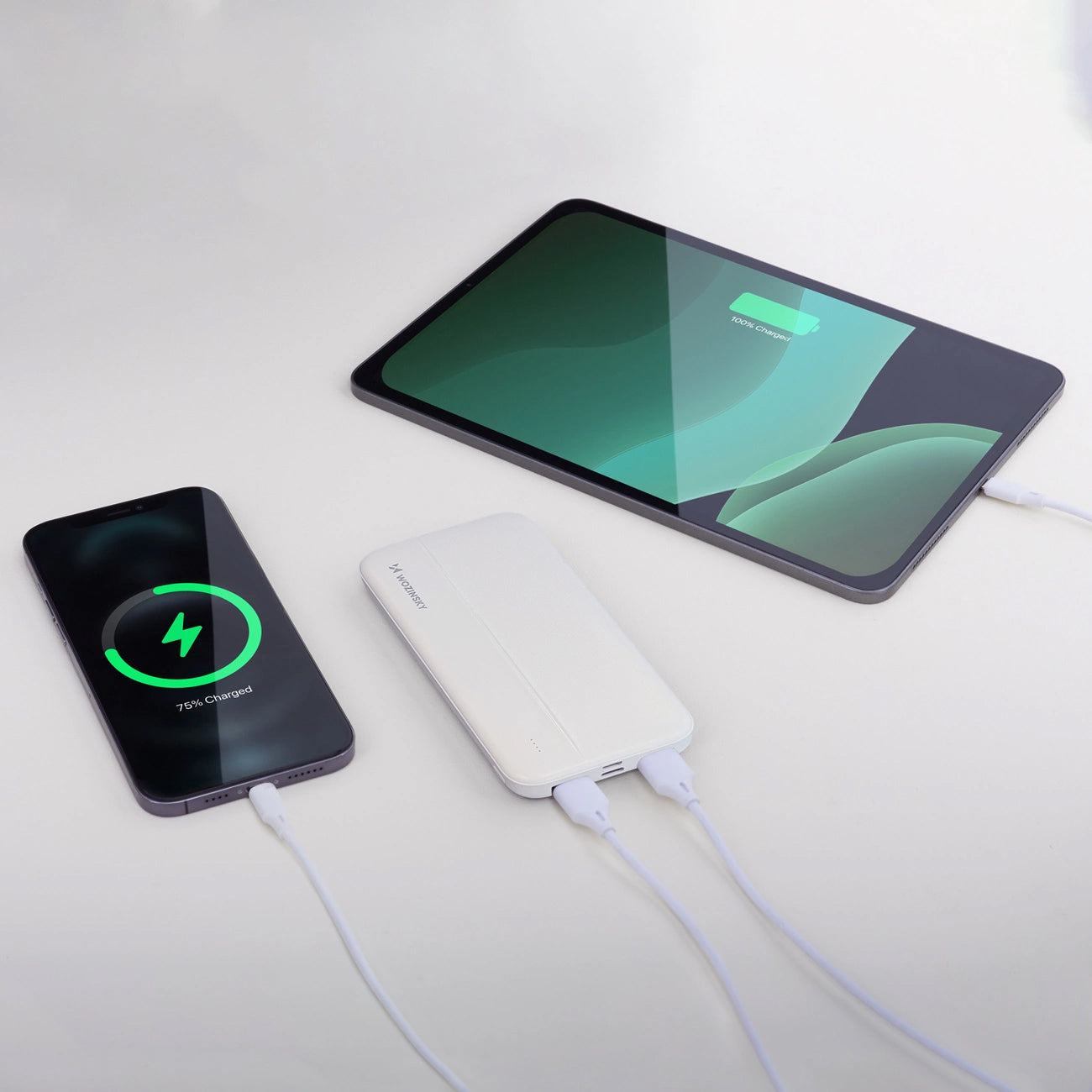 Baterie Externa WZK WPBWE1, 10000mAh, 10W, 2 x USB-A, Alba