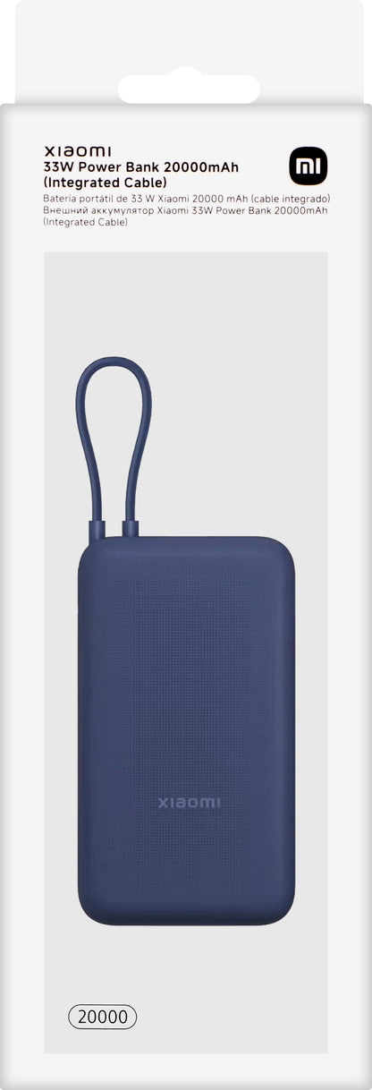 Baterie Externa Xiaomi, 20000mAh, 33W, QC + PD, 1 x USB-A - 2 x USB-C, Albastra BHR8975GL
