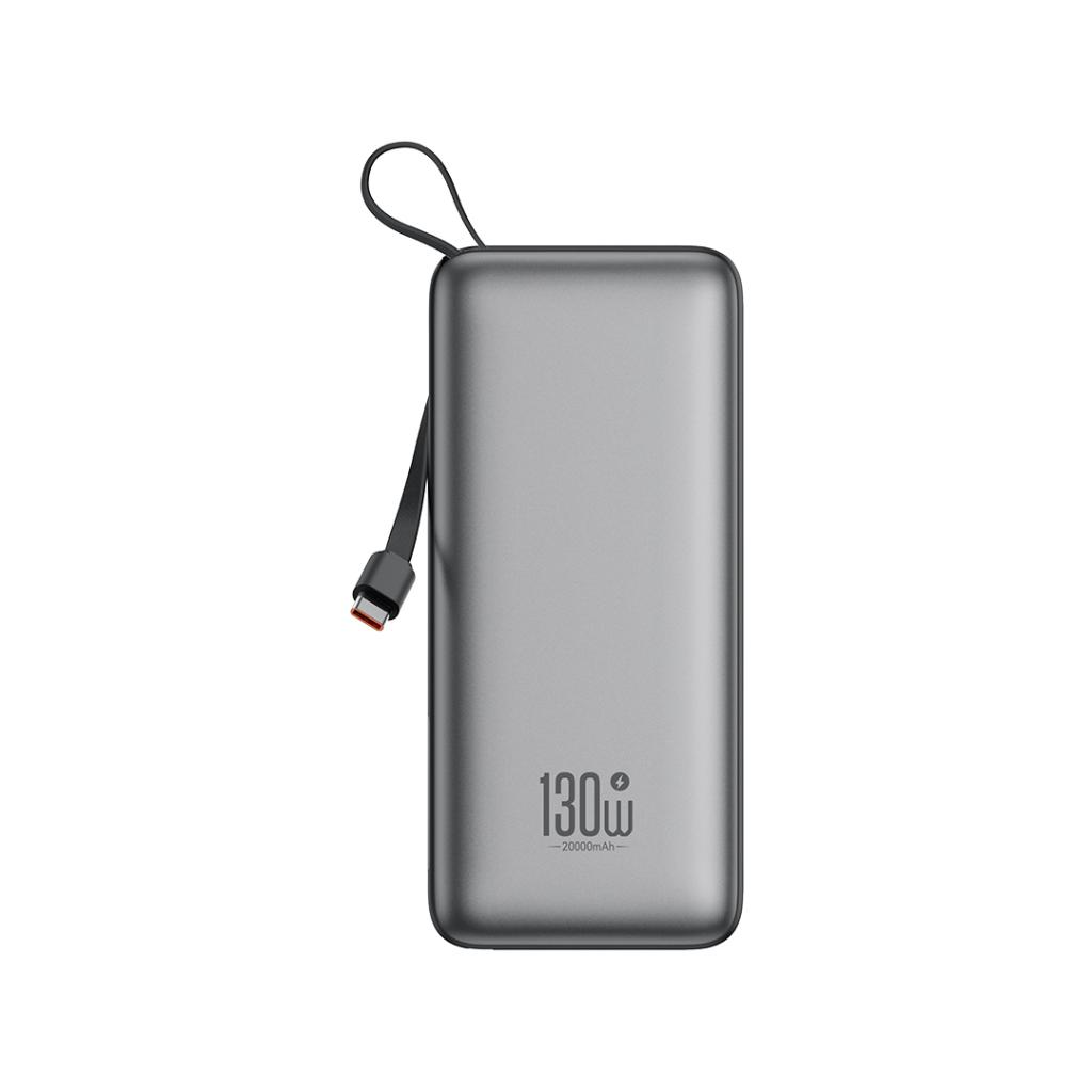 Baterie Externa XO Design PR268, 20000mAh, 130W, QC + PD, 1 x USB-A - 2 x USB-C, Gri