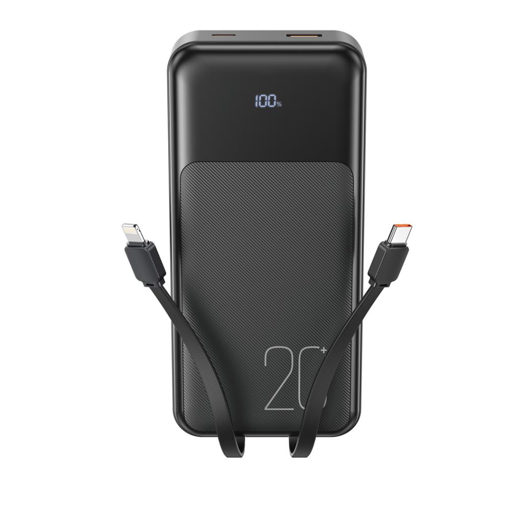 Baterie Externa XO Design PR249, 20000mAh, 22.5W, QC + PD, 1 x Lightning - 1 x USB-A - 2 x USB-C, Neagra