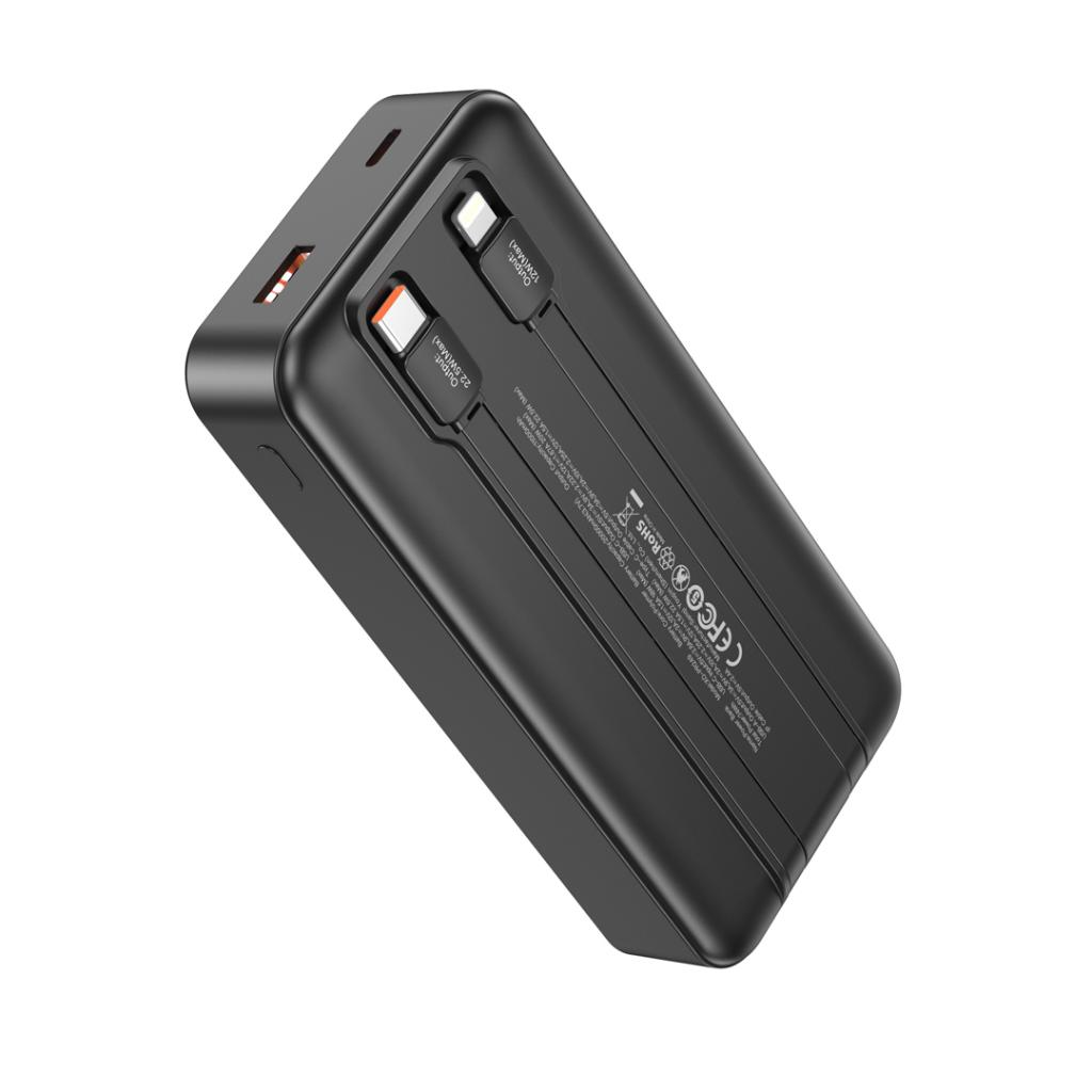 Baterie Externa XO Design PR249, 20000mAh, 22.5W, QC + PD, 1 x Lightning - 1 x USB-A - 2 x USB-C, Neagra