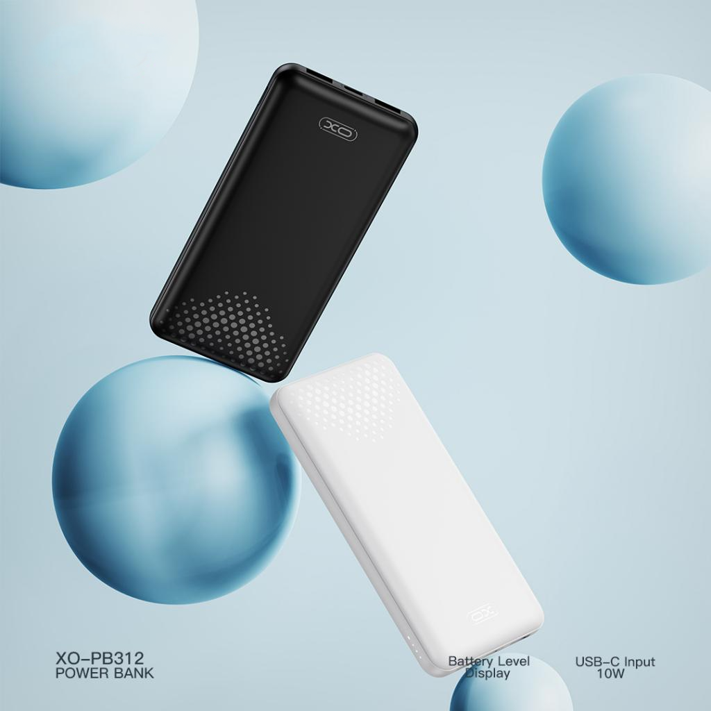 Baterie Externa XO Design PB312, 10000mAh, 10W, 2 x USB-A, Neagra