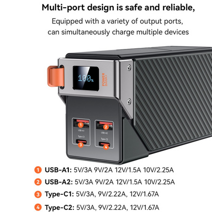 Baterie Externa Yesido YP62, 30000mAh, 22.5W, QC + PD, 2 x USB-A - 2 x USB-C, Neagra