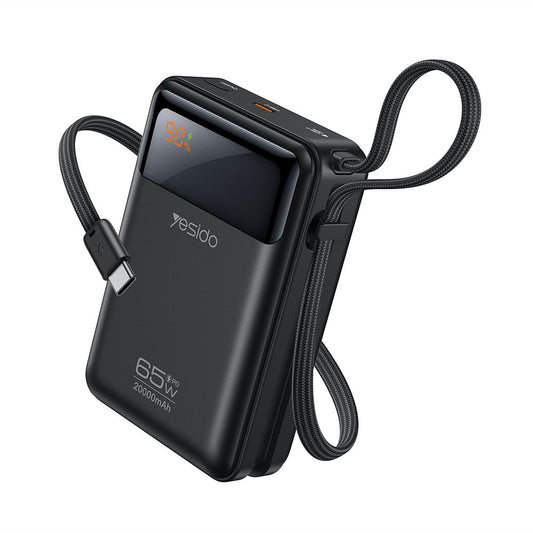 Baterie Externa Yesido YP97, 20000mAh, 65W, PD, 2 x USB-C, Gri
