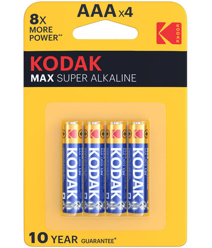 Baterie Kodak Max Alkaline, AAA / LR3, Set 4 bucati EKSTD30952812P4