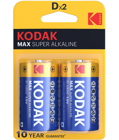 Baterie Kodak Max Alkaline, LR20, Set 2 bucati