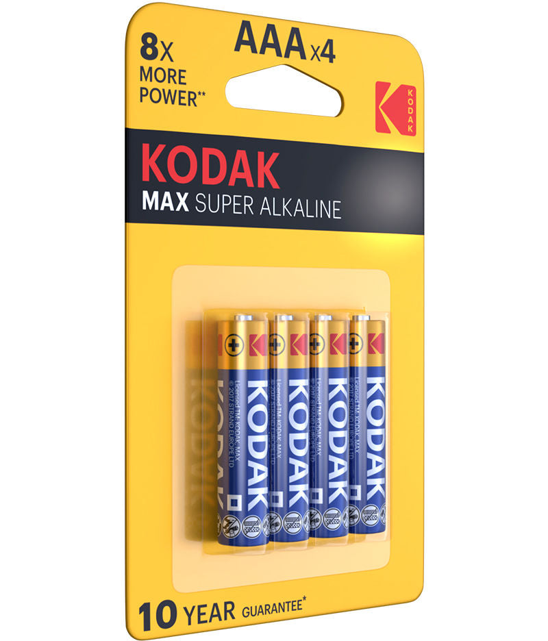 Baterie Kodak Max Alkaline, AAA / LR3, Set 4 bucati EKSTD30952812P4