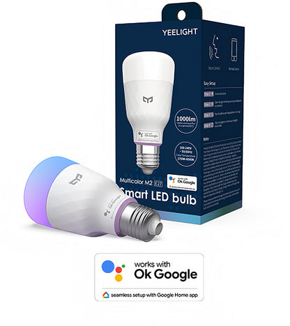 Bec LED Yeelight M2, Wi-Fi, E27, 8W, 1700K - 6500K, 1000lm, Multicolor YLDP001-A