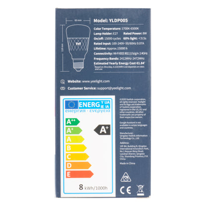 Bec LED Yeelight W3, Wi-Fi, E27, 8W, 1700K - 6500K, 900lm, Multicolor YLDP005