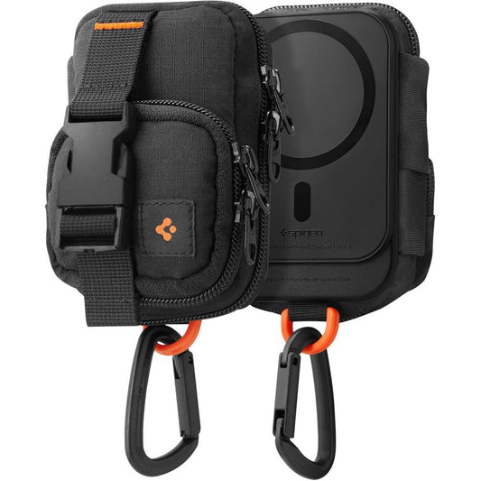 Borseta Universala MagSafe pentru Telefon, Spigen, Snap Zip, Neagra