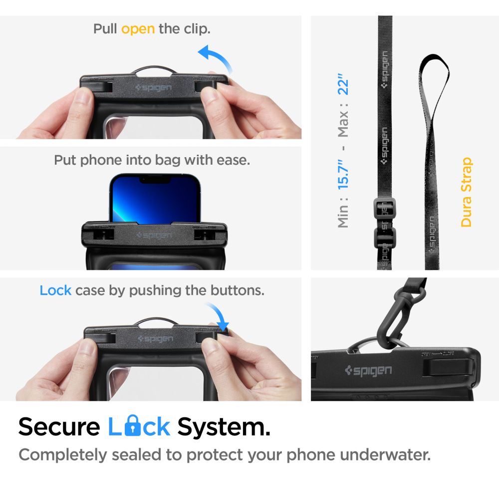 Geanta si Husa Waterproof Universala Spigen A621, Neagra AMP04533