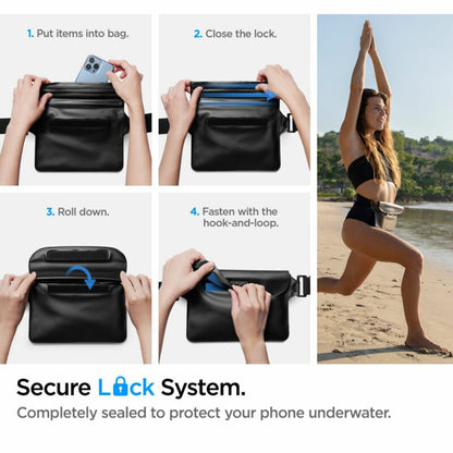 Borseta Waterproof Spigen Aqua Shield, Universala, Neagra AMP04532