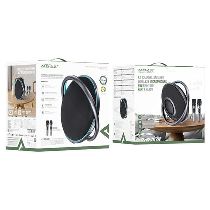 Boxa Bluetooth Acefast Karaoke K5 Max, 350W, TWS, RGB, Waterproof, Neagra