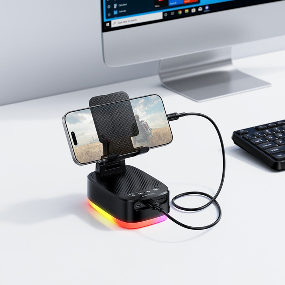 Boxa Bluetooth Borofone BR200 Marea 2in1, 5W, TWS, RGB, Neagra