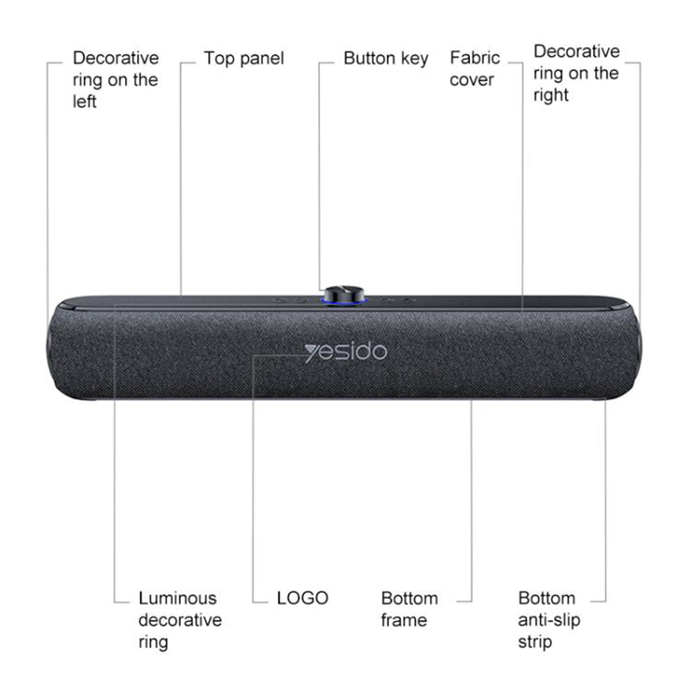 Boxa Bluetooth Yesido YSW42, 20W, Neagra