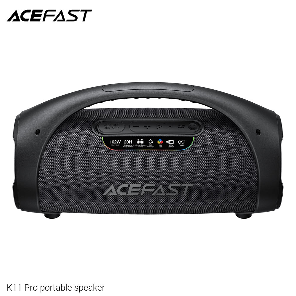 Boxa Portabila Bluetooth Acefast K11 Pro, 102W, RGB, TWS, Waterproof, Neagra