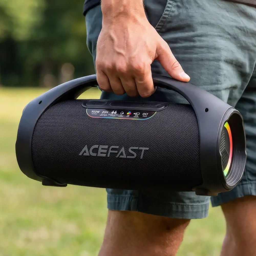 Boxa Portabila Bluetooth Acefast K11 Pro, 102W, RGB, TWS, Waterproof, Neagra