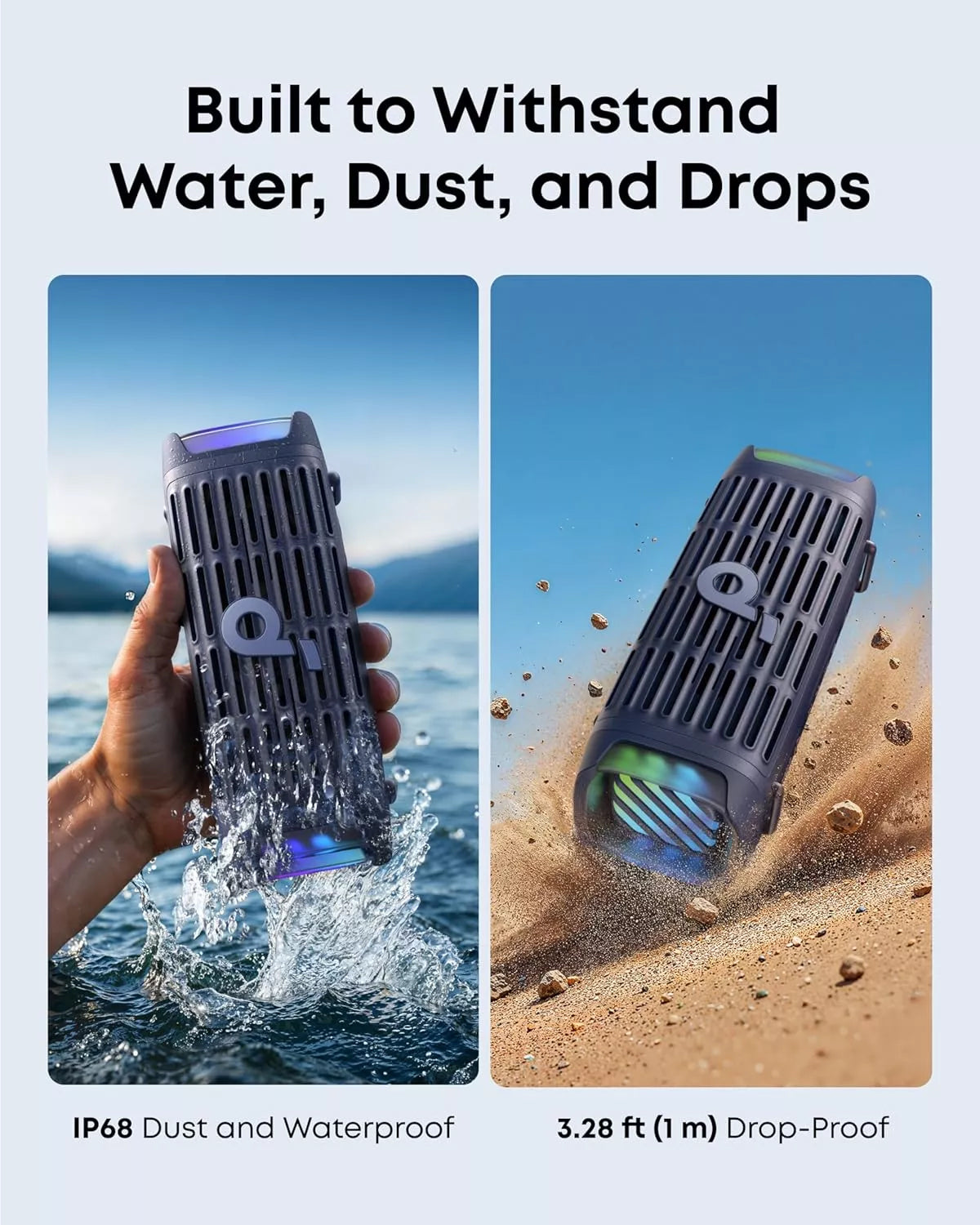 Boxa Portabila Bluetooth Anker SoundCore Boom 3i, 50W, RGB, Waterproof, Albastra D5100030