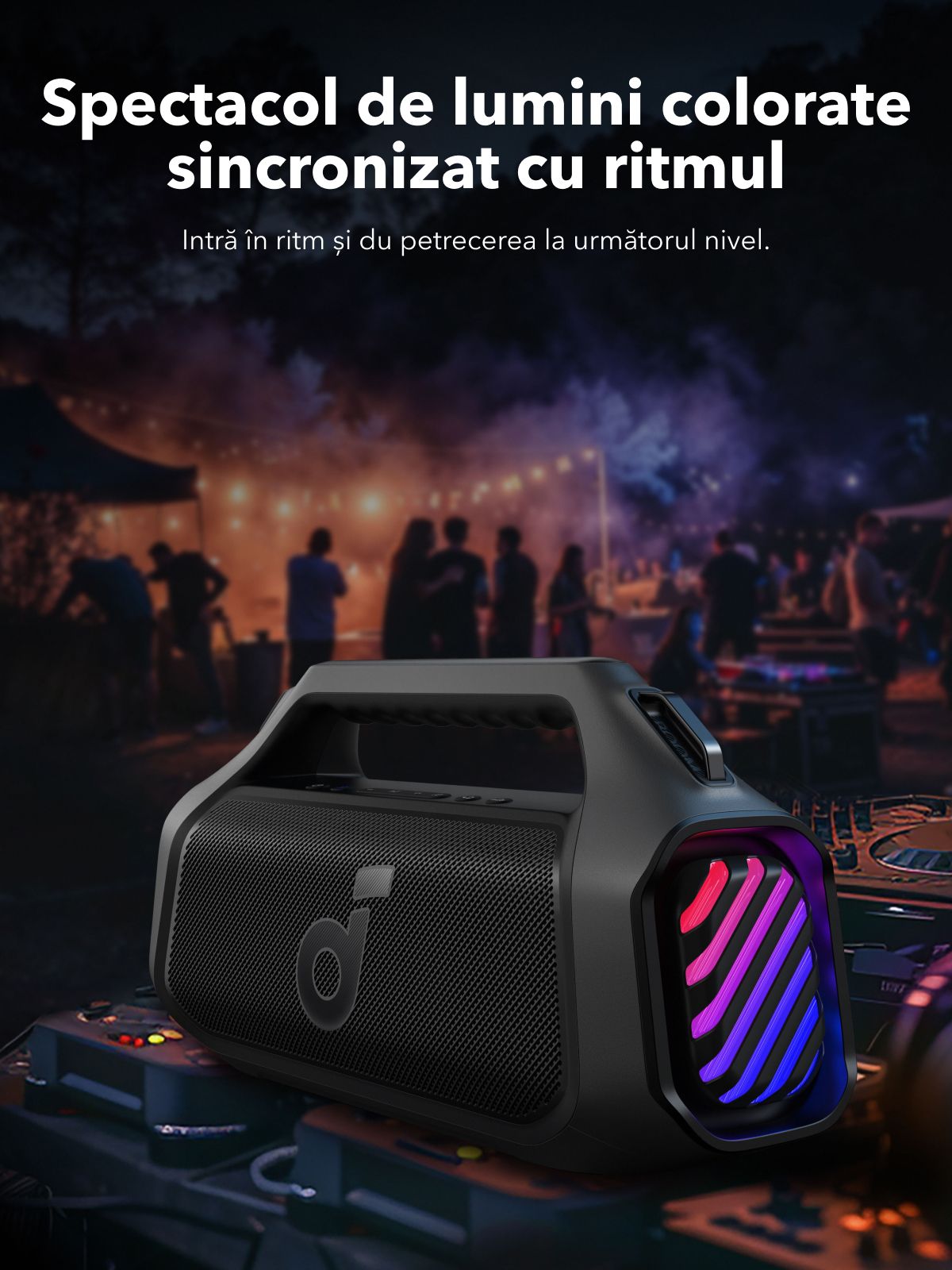 Boxa Portabila Bluetooth Anker SoundCore Boom 2 Plus New Version, 140W, TWS, RGB, Waterproof, Neagra A3134012