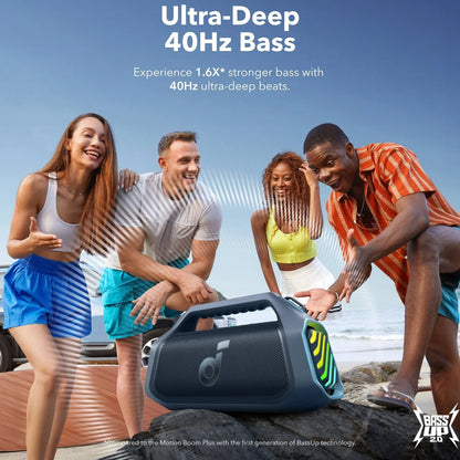 Boxa Portabila Bluetooth Anker SoundCore Boom 2 Plus, 140W, TWS, RGB, Waterproof, Albastra A3134031