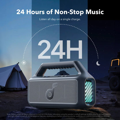 Boxa Portabila Bluetooth Anker SoundCore Boom 2, 80W, TWS, RGB, Waterproof, Albastra A3138031