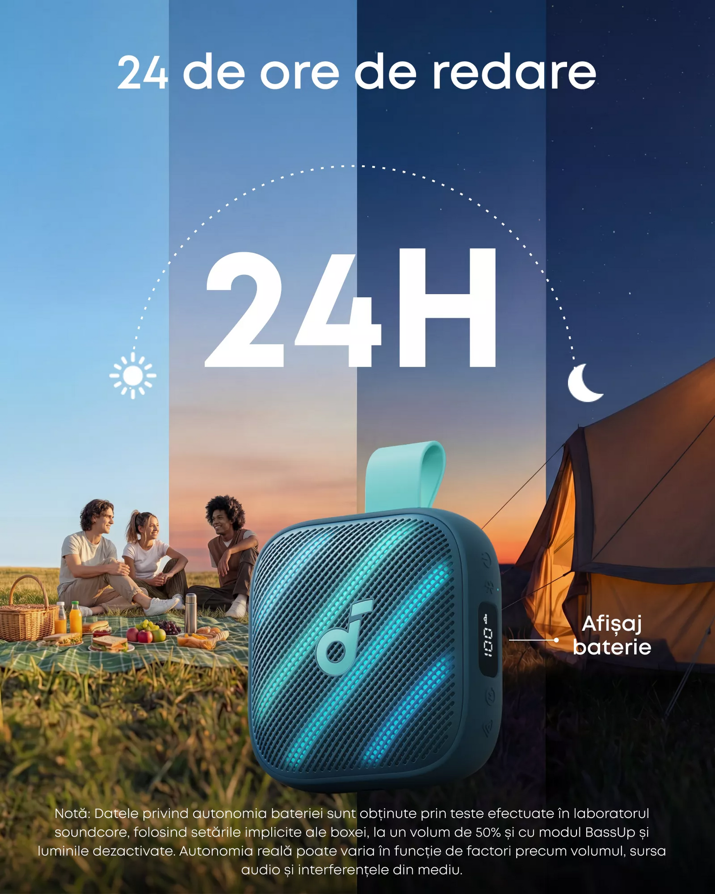 Boxa Portabila Bluetooth Anker SoundCore Boom Go 3i, 15W, TWS, RGB, Waterproof, Albastra, Resigilata D5103030