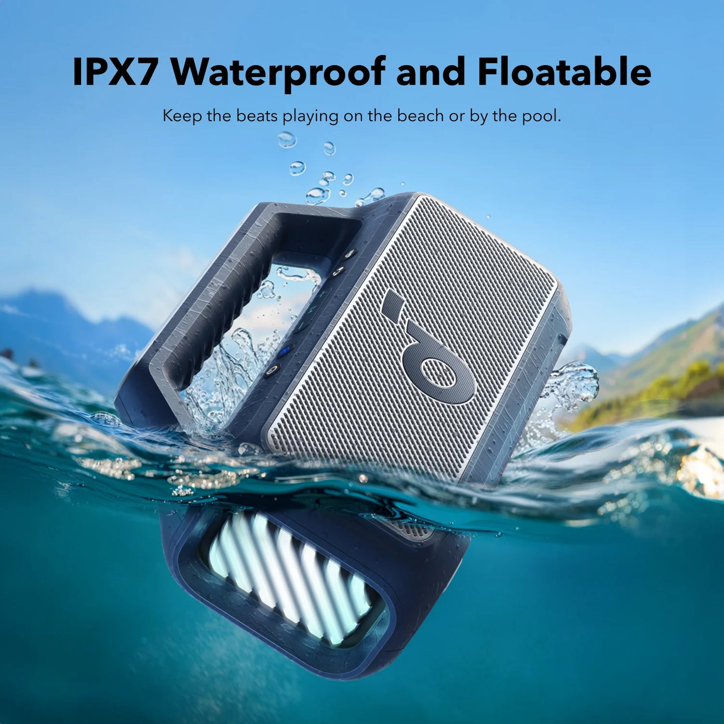 Boxa Portabila Bluetooth Anker SoundCore Boom 2, 80W, TWS, RGB, Waterproof, Albastra A3138031