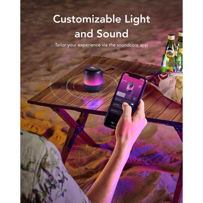 Boxa Portabila Bluetooth Anker SoundCore Glow Mini, 8W, RGB, Waterproof, Neagra A3136G11