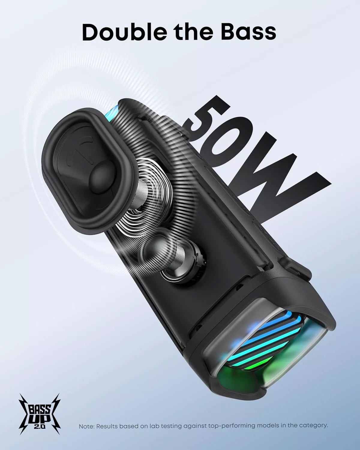 Boxa Portabila Bluetooth Anker SoundCore Boom 3i, 50W, RGB, Waterproof, Neagra D5100010