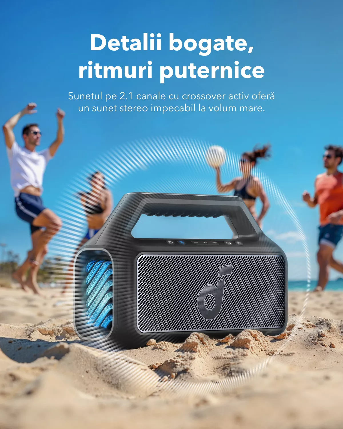 Boxa Portabila Bluetooth Anker SoundCore Boom 2 New Version, 80W, TWS, RGB, Waterproof, Neagra A3138012