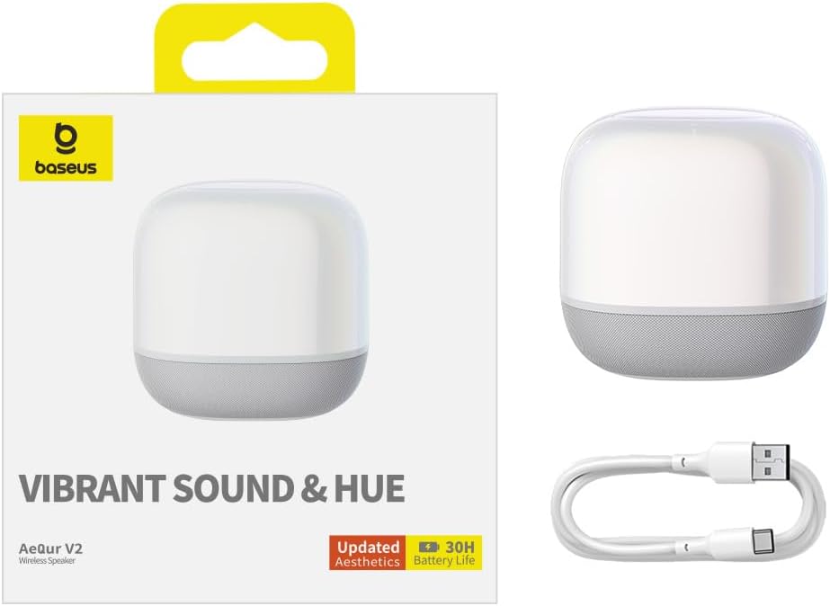 Boxa Portabila Bluetooth Baseus AeQur V2, Alba