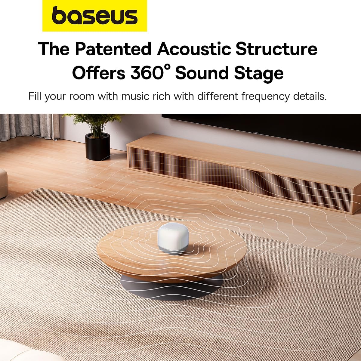 Boxa Portabila Bluetooth Baseus AeQur V2, Alba