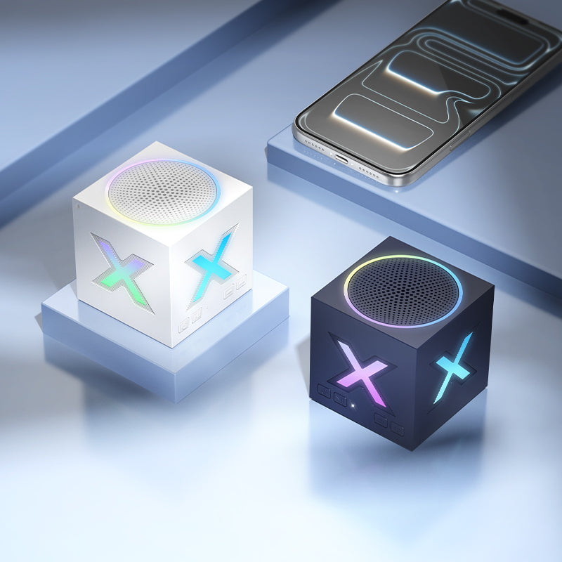Boxa Portabila Bluetooth Borofone BR101 Rubik, 5W, TWS, RGB, Albastra