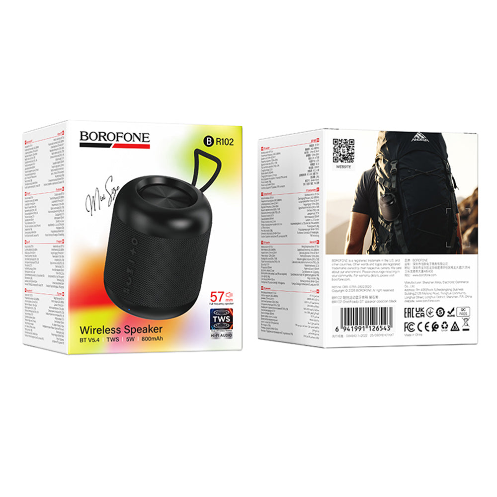 Boxa Portabila Bluetooth Borofone BR102 Gratificado, 5W, TWS, Neagra