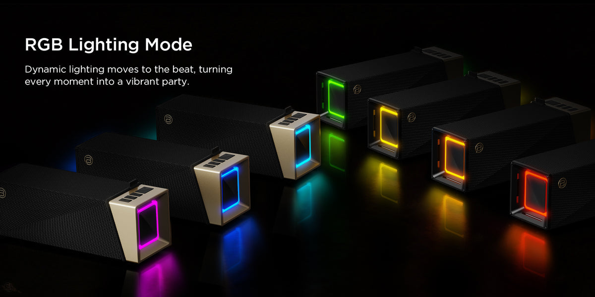 Boxa Portabila Bluetooth Bugani Brief TT, 60W, RGB, Waterproof, Neagra Aurie