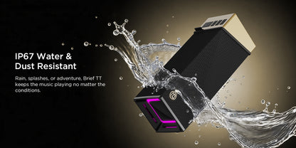 Boxa Portabila Bluetooth Bugani Brief TT, 60W, RGB, Waterproof, Neagra Aurie