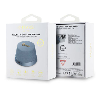 Boxa Portabila Bluetooth Guess Stand Magnetic Script Metal, 3W, Albastra