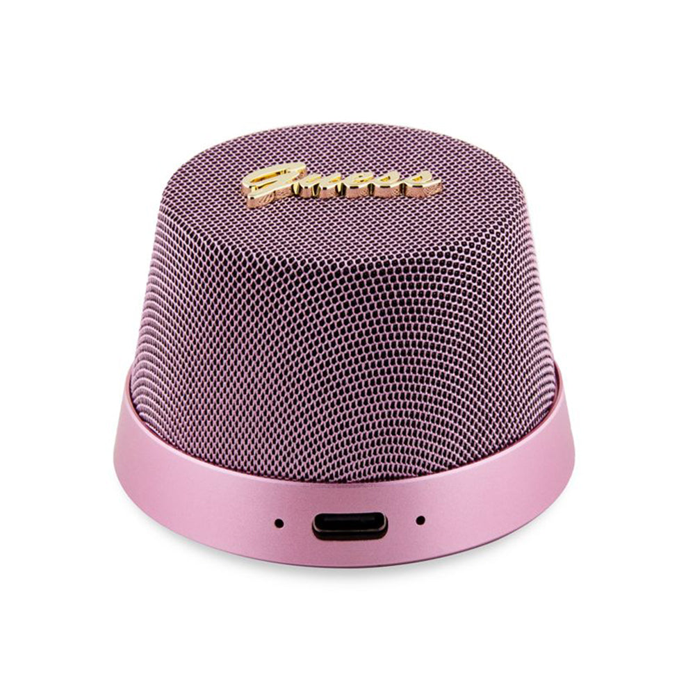 Boxa Portabila Bluetooth Guess Stand Magnetic Script Metal, 3W, Roz
