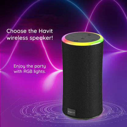 Boxa Portabila Bluetooth HAVIT SK833BT, 2 x 10W, RGB, Waterproof, Neagra