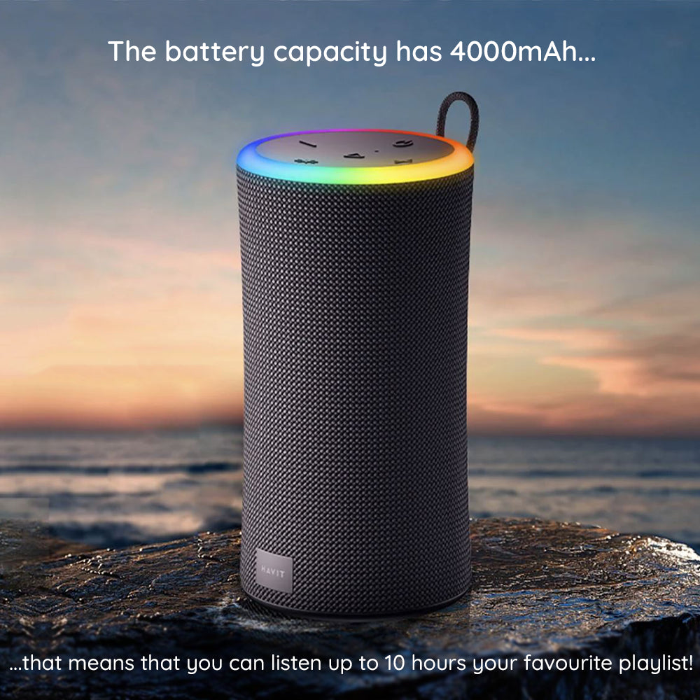 Boxa Portabila Bluetooth HAVIT SK833BT, 2 x 10W, RGB, Waterproof, Neagra