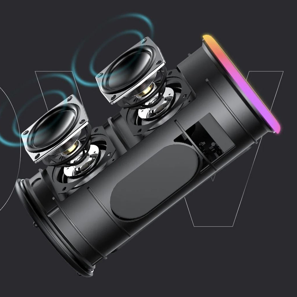 Boxa Portabila Bluetooth HAVIT SK833BT, 2 x 10W, RGB, Waterproof, Neagra