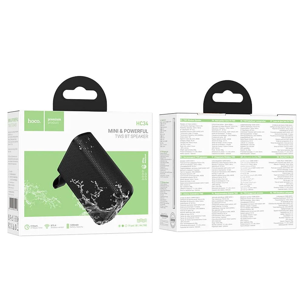 Boxa Portabila Bluetooth HOCO HC34, 5W, TWS, Waterproof, Neagra
