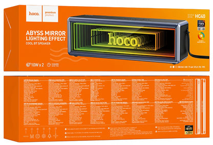Boxa Portabila Bluetooth HOCO HC40, 2 x 10W, TWS, RGB, Neagra