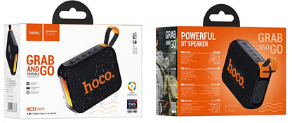 Boxa Portabila Bluetooth HOCO HC31, 10W, TWS, RGB, Waterproof, Neagra