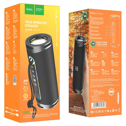 Boxa Portabila Bluetooth HOCO HC9 Dazzling Pulse Sports,10W, TWS, RGB, Neagra