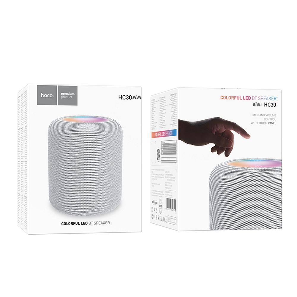Boxa Portabila Bluetooth HOCO HC30, 5W, TWS, RGB, Gri