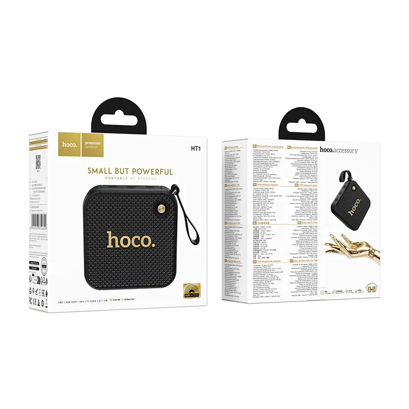 Boxa Portabila Bluetooth HOCO HT1, 8W, TWS, Neagra