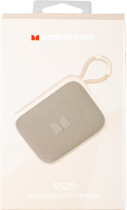 Boxa Portabila Bluetooth Monster S520, 5W, TWS, RGB, Waterproof, Crem Deschis